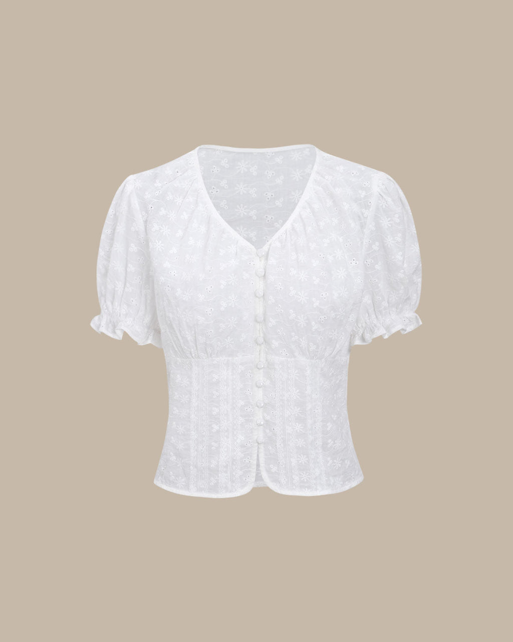 Blusa blanca floral con mangas