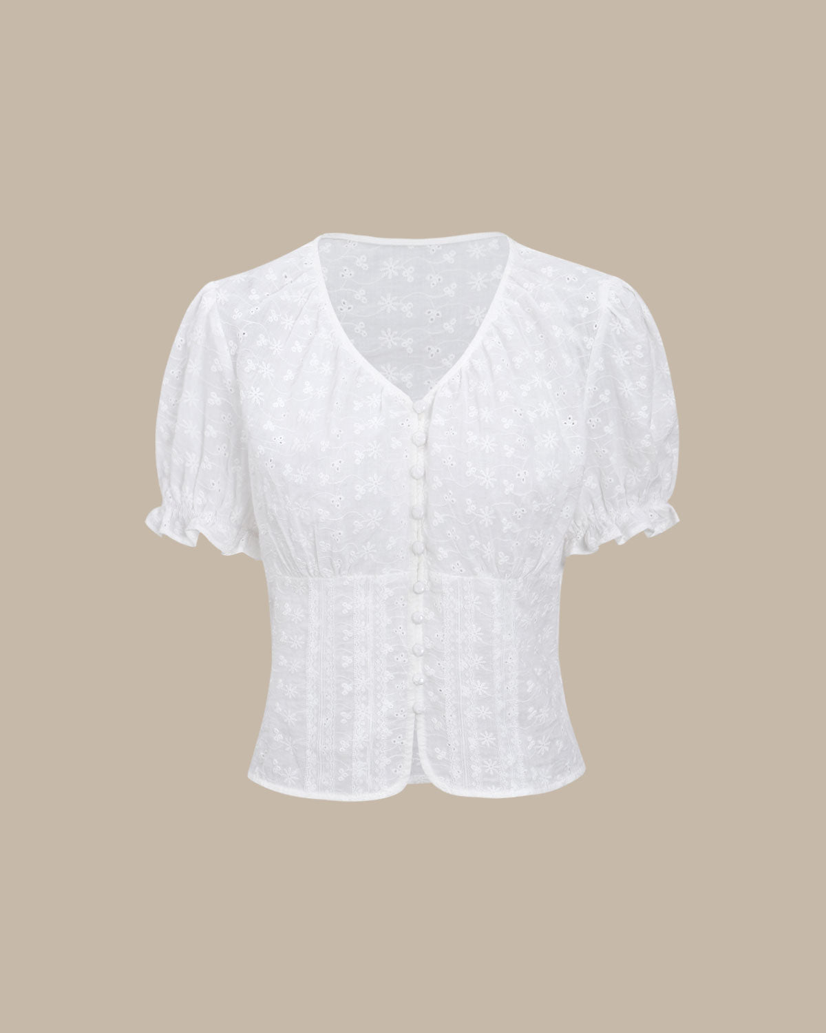 Blusa blanca floral con mangas