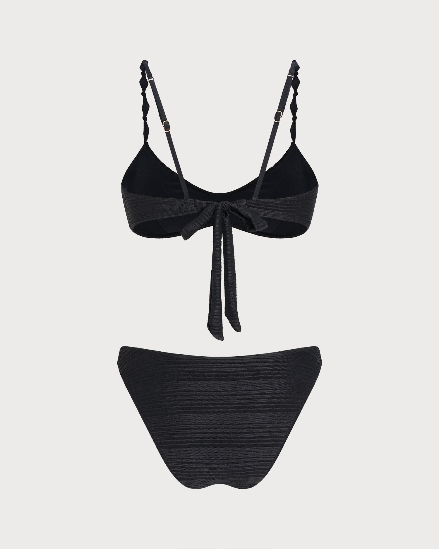 Bikini negro texturado