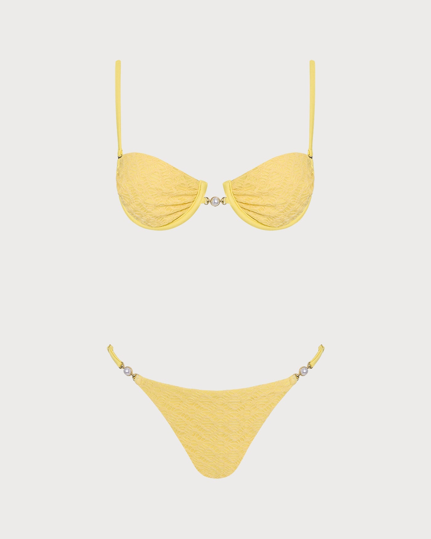 Bikini amarillo con aros