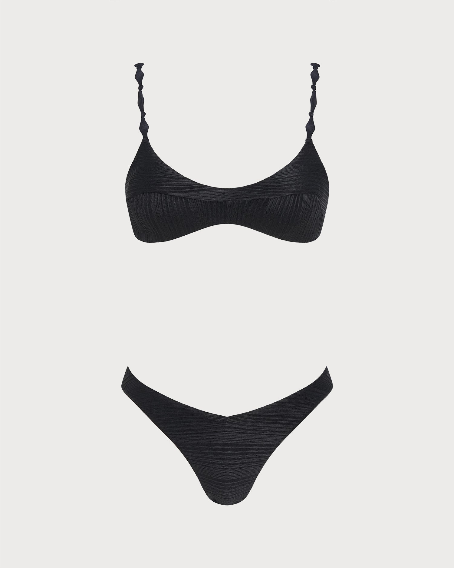 Bikini negro texturado