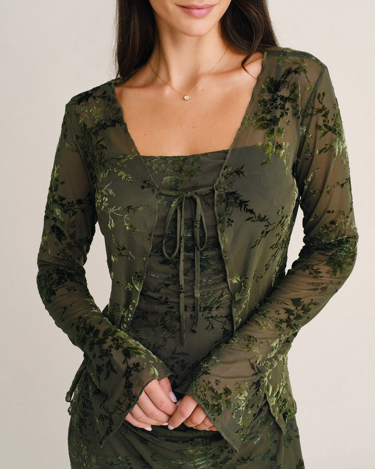 Blusa verde floral