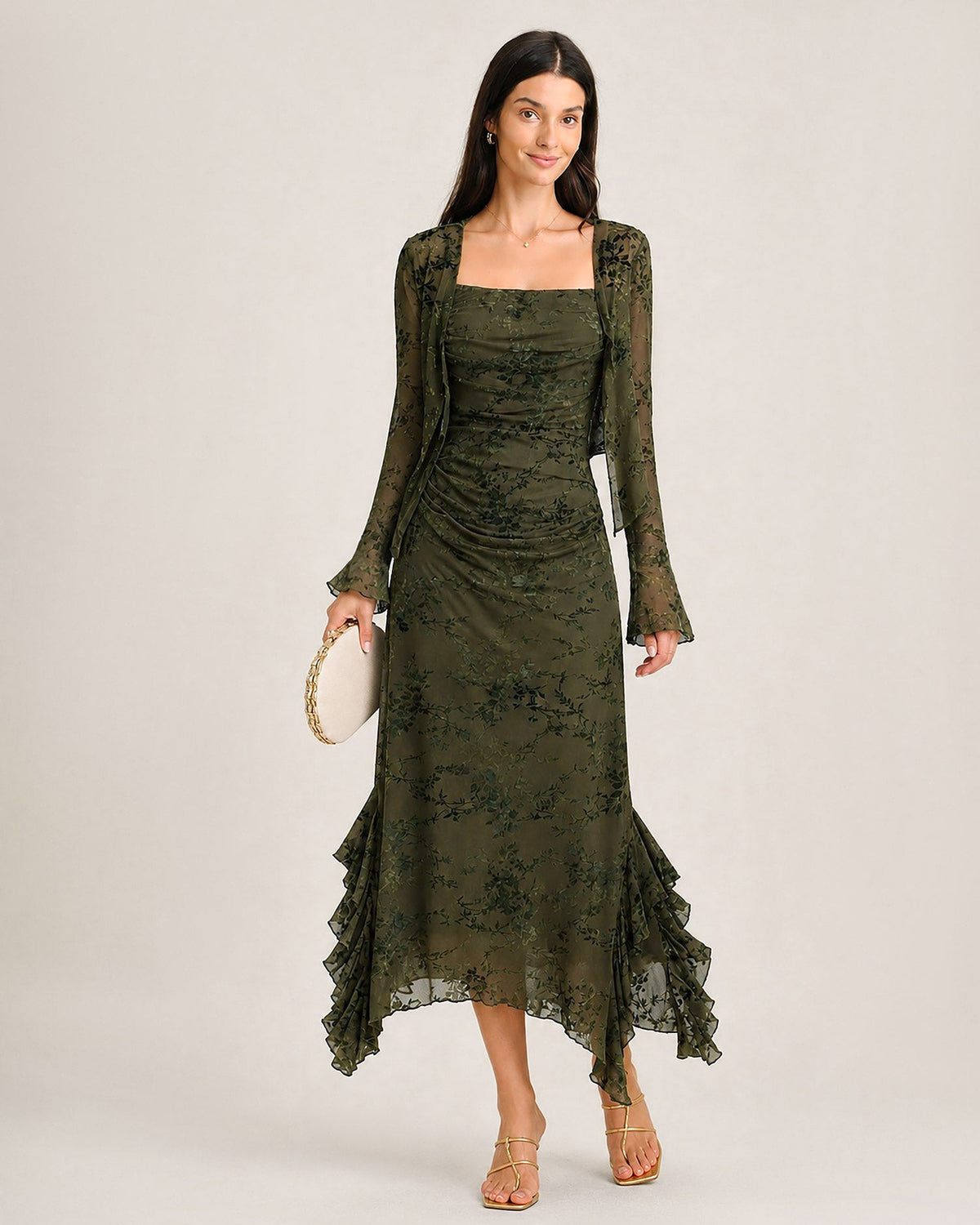 Blusa verde floral