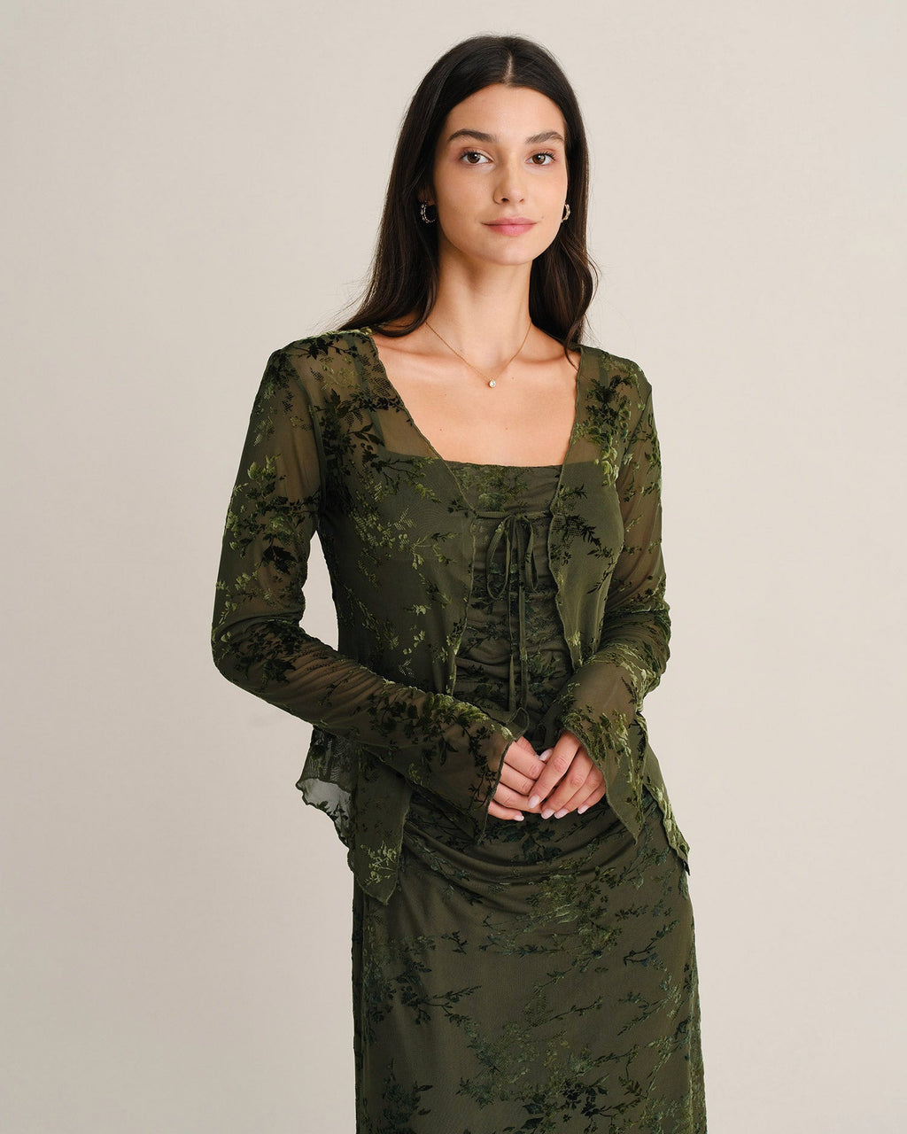 Blusa verde floral