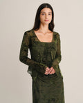 Blusa verde floral