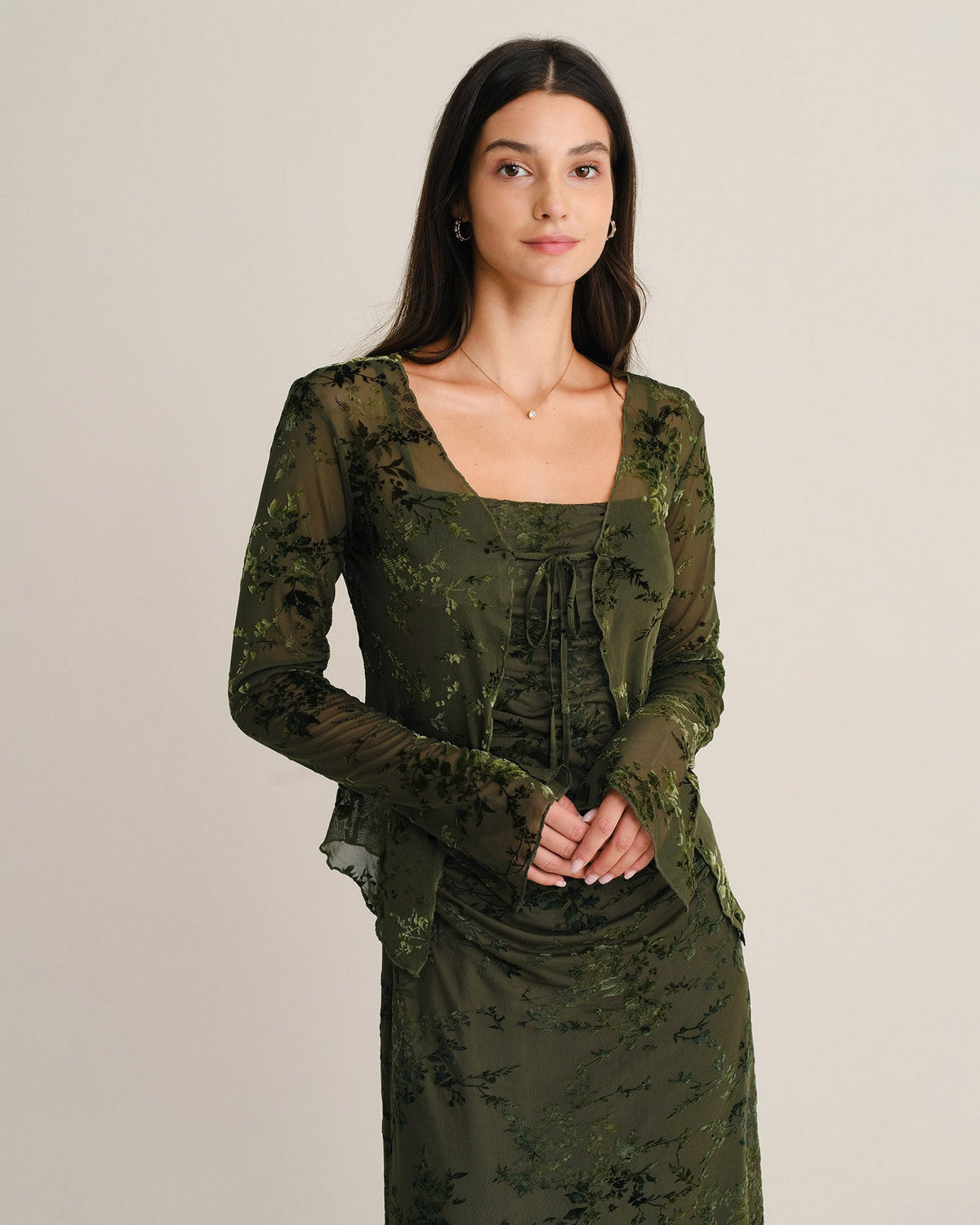 Blusa verde floral