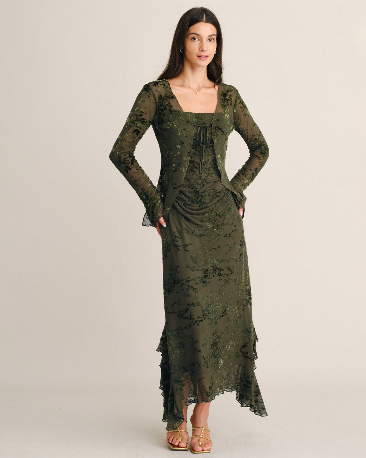Blusa verde floral