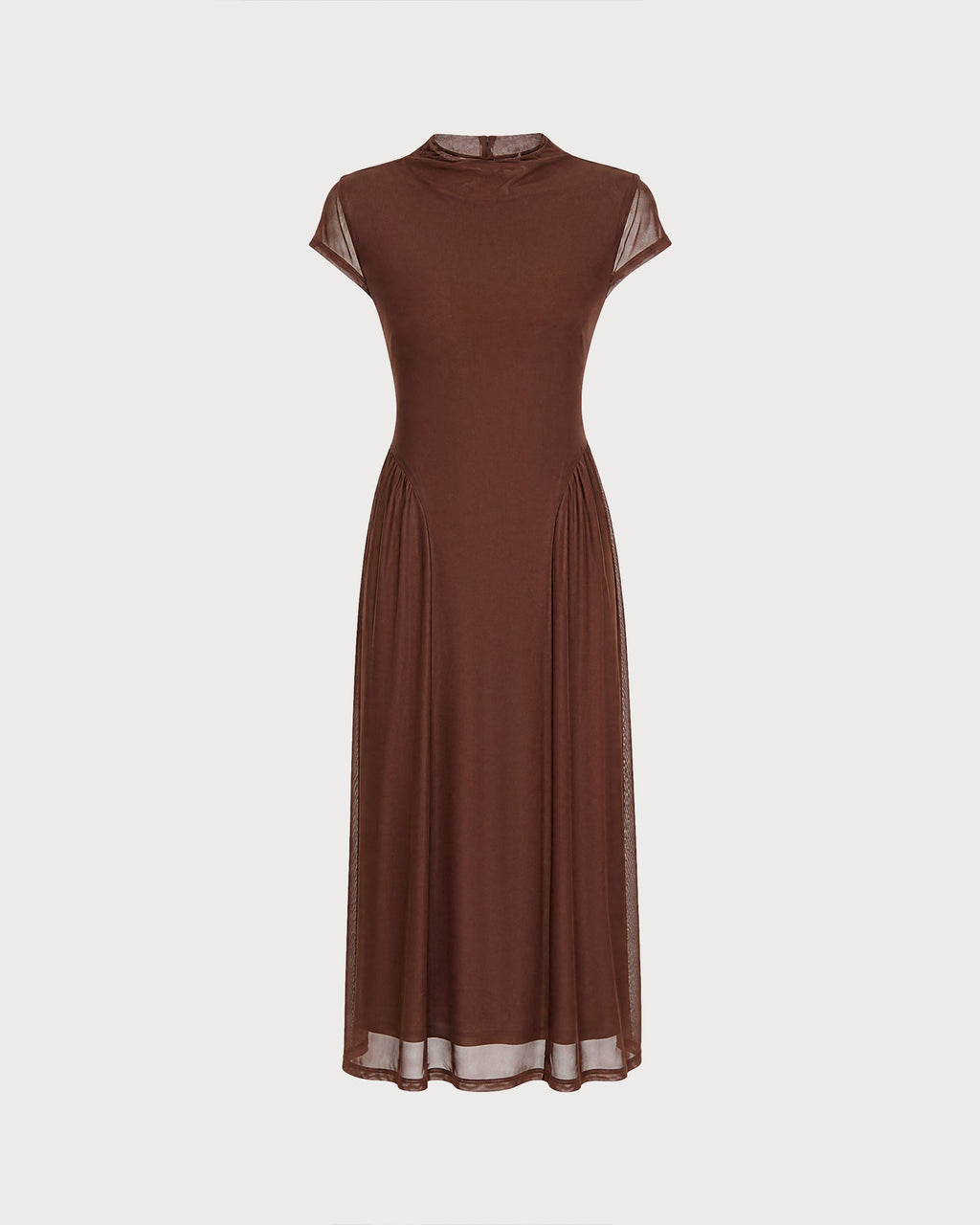 Vestido elegante de malla marrón