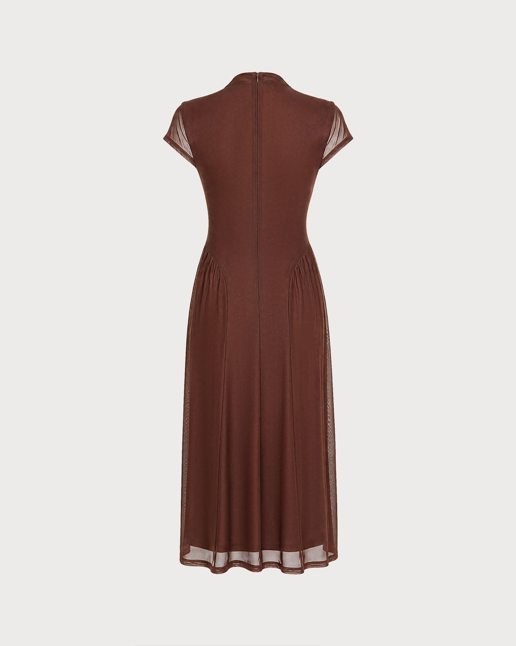 Vestido elegante de malla marrón