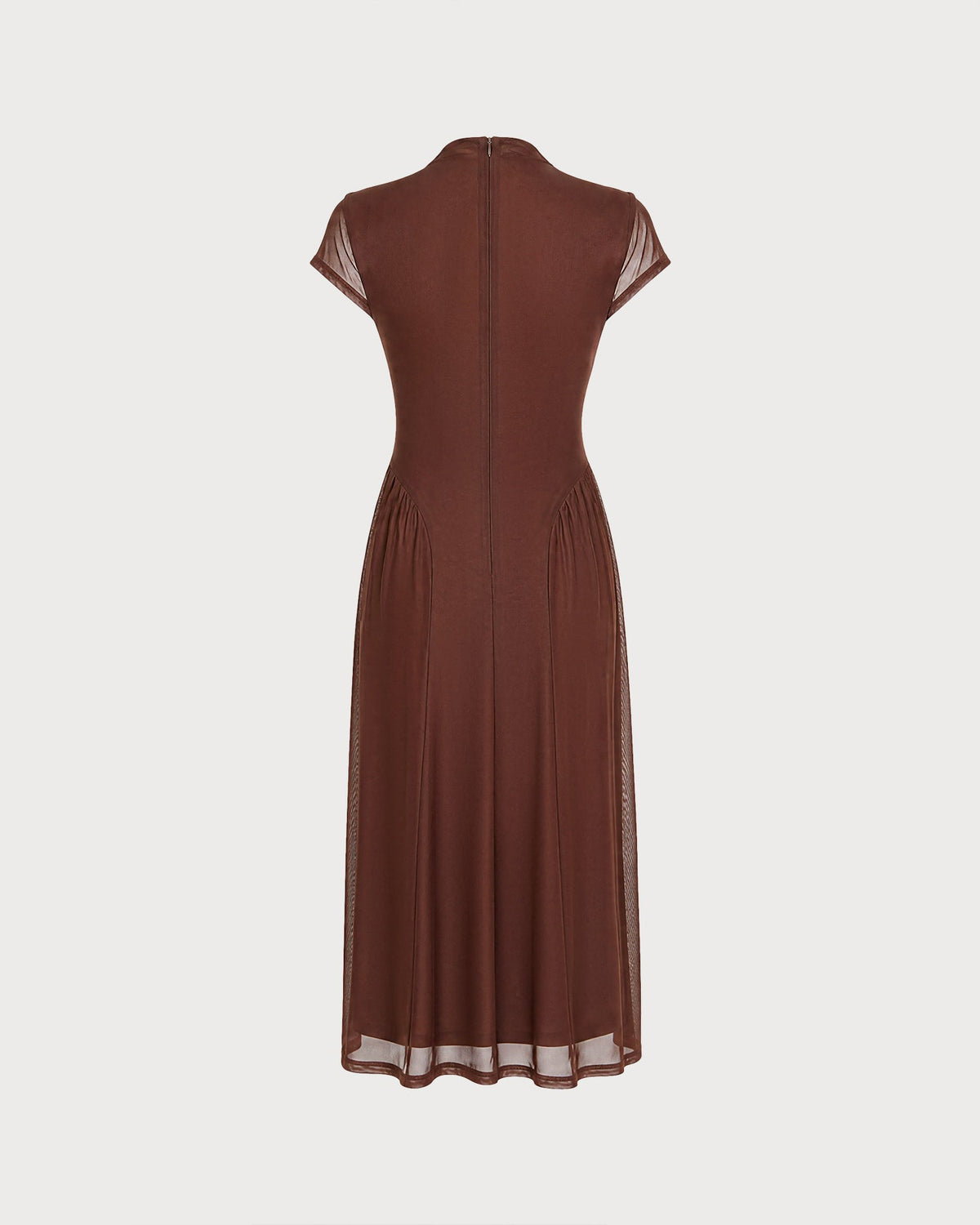 Vestido elegante de malla marrón