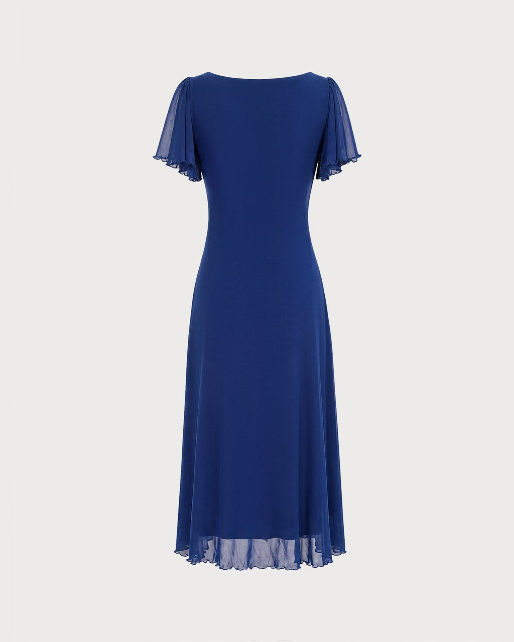 Vestido elegante de malla azul marino