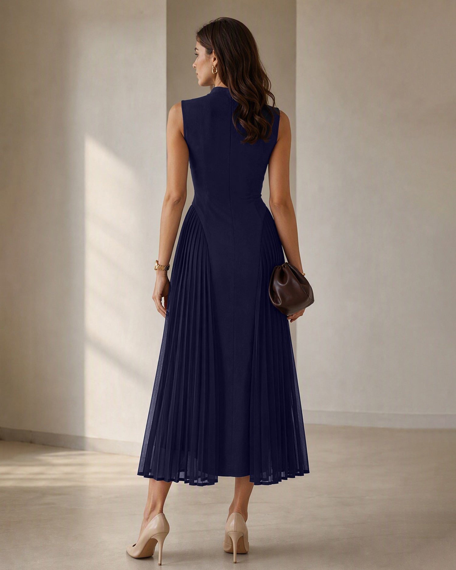 Vestido gasa marino