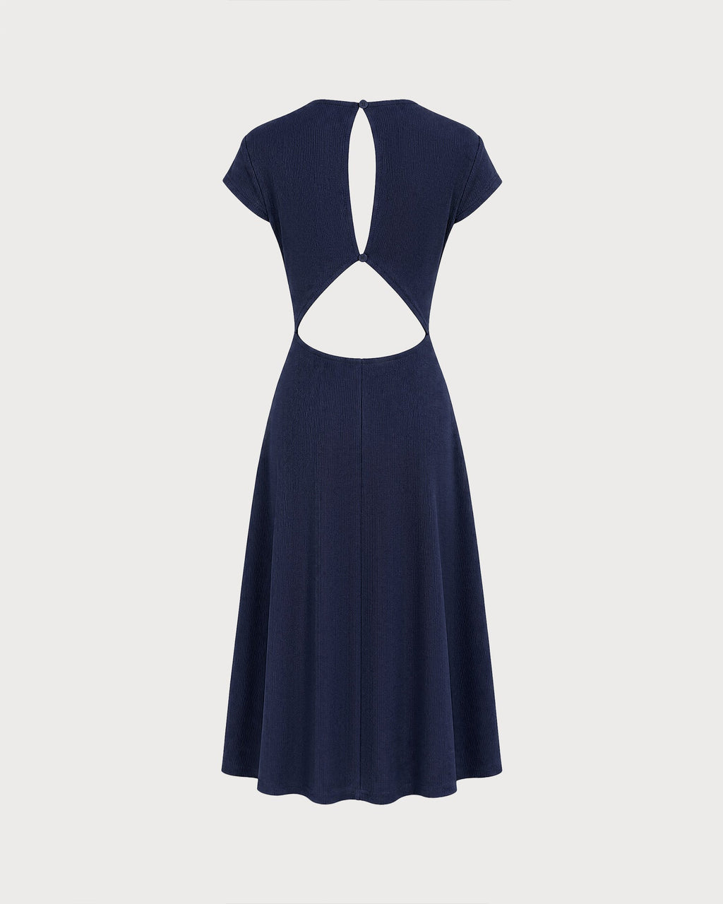 Vestido azul marino con espalda descubierta