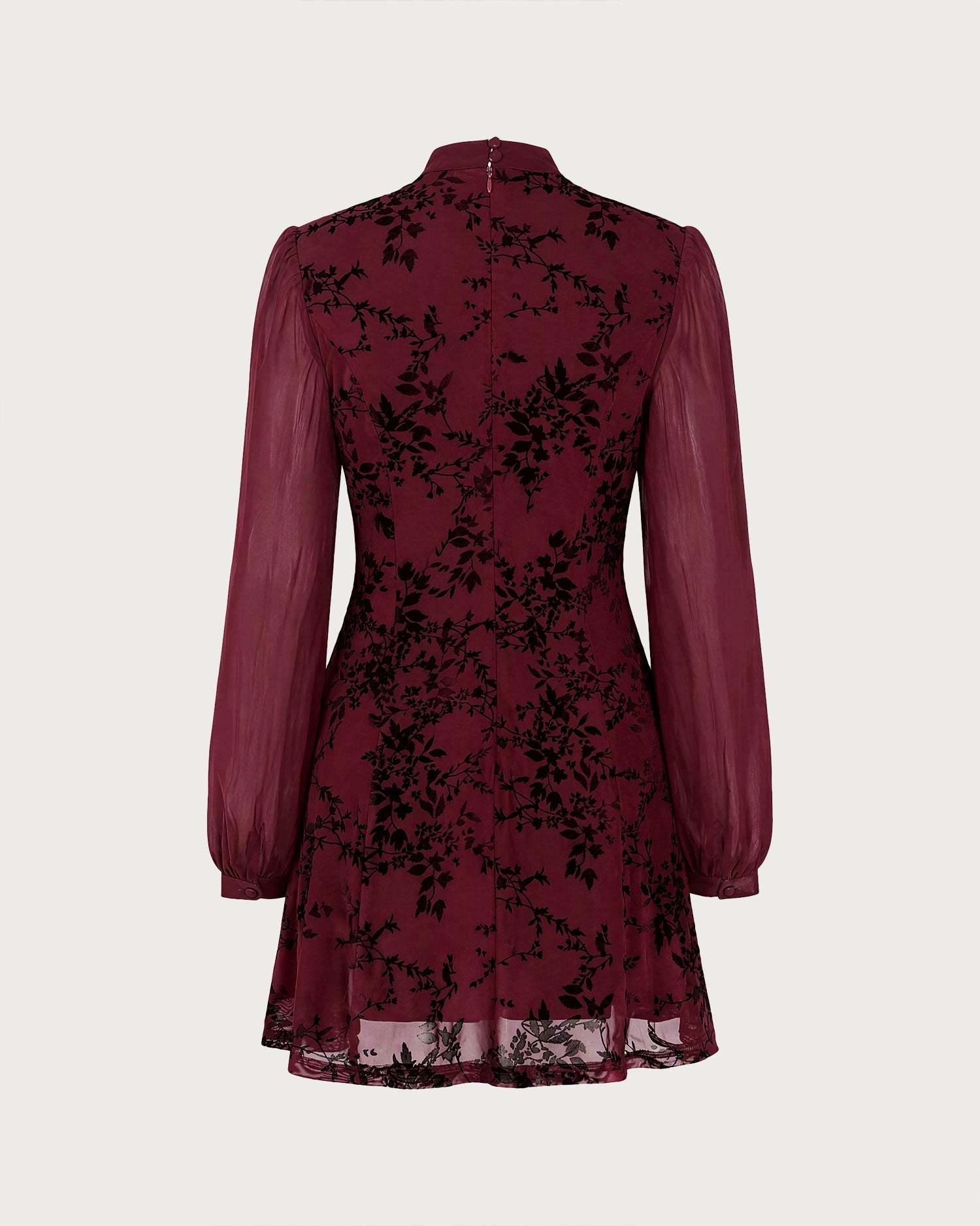 Vestido vino cuello alto
