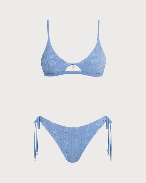 Bikini azul floral