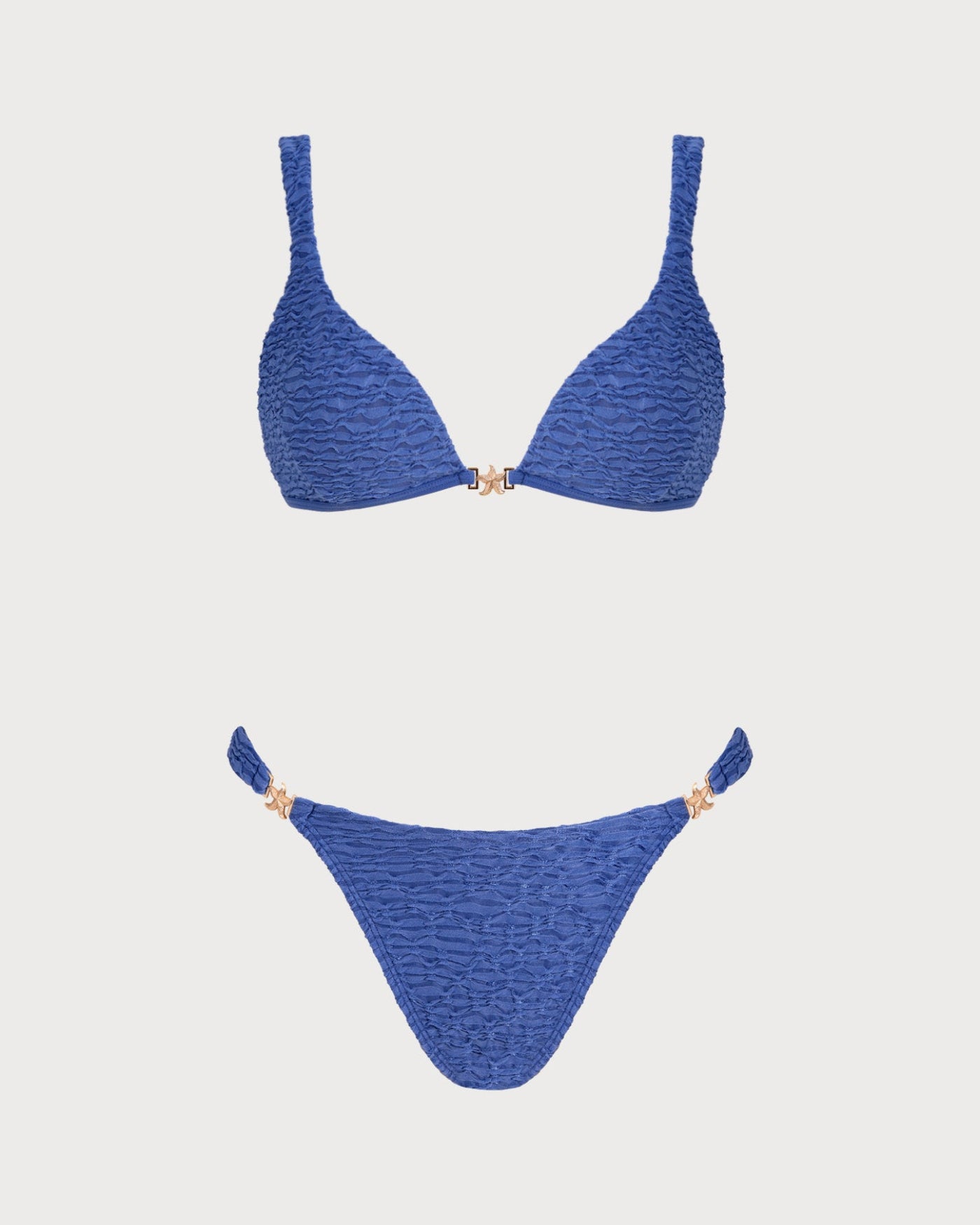 Bikini azul escote V