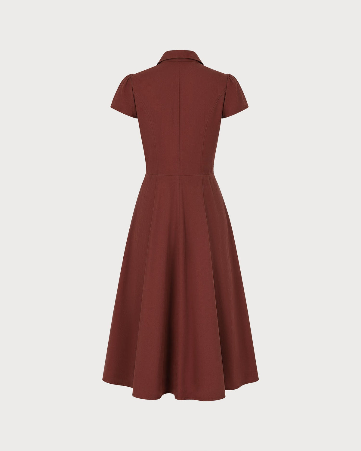 Vestido rojo con cuello y botones - JINCHENG