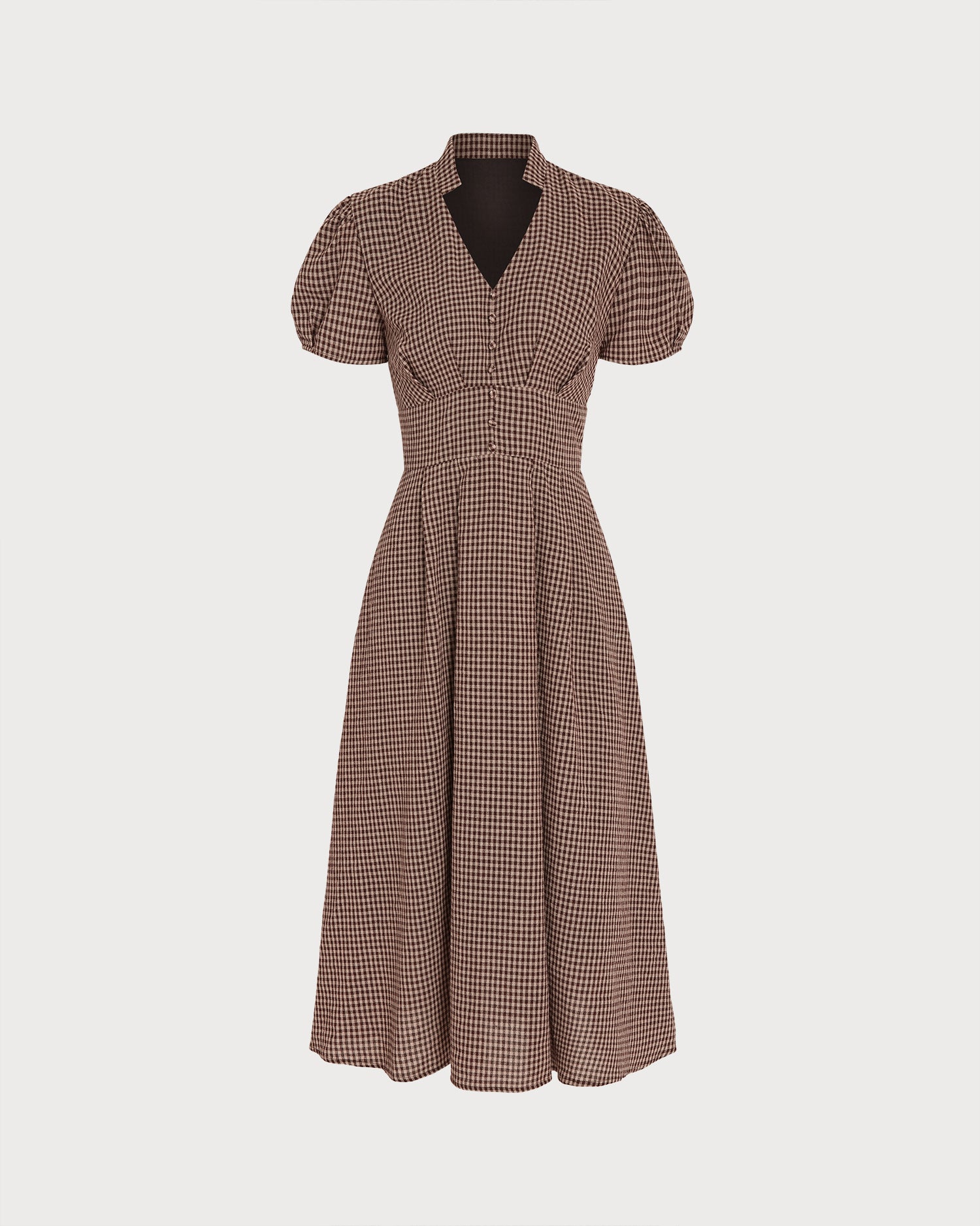 Vestido marrón cuadros