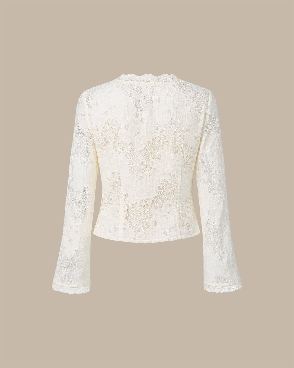 Blusa albaricoque de encaje con botones