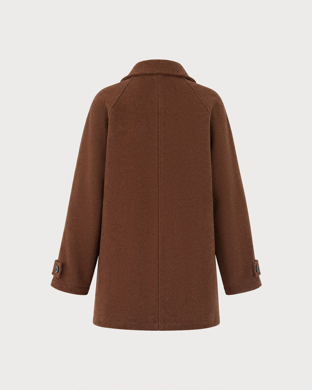 Chaqueta clásica marrón lisa de botonadura sencilla