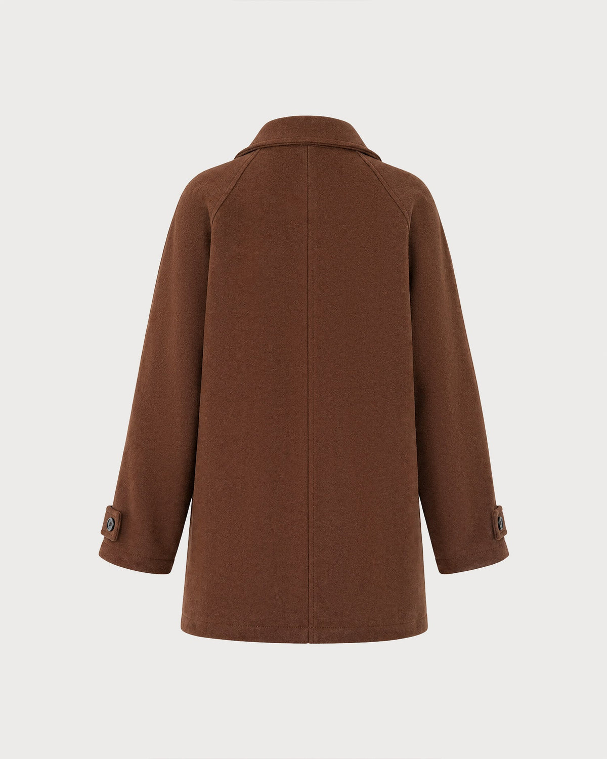 Chaqueta clásica marrón lisa de botonadura sencilla