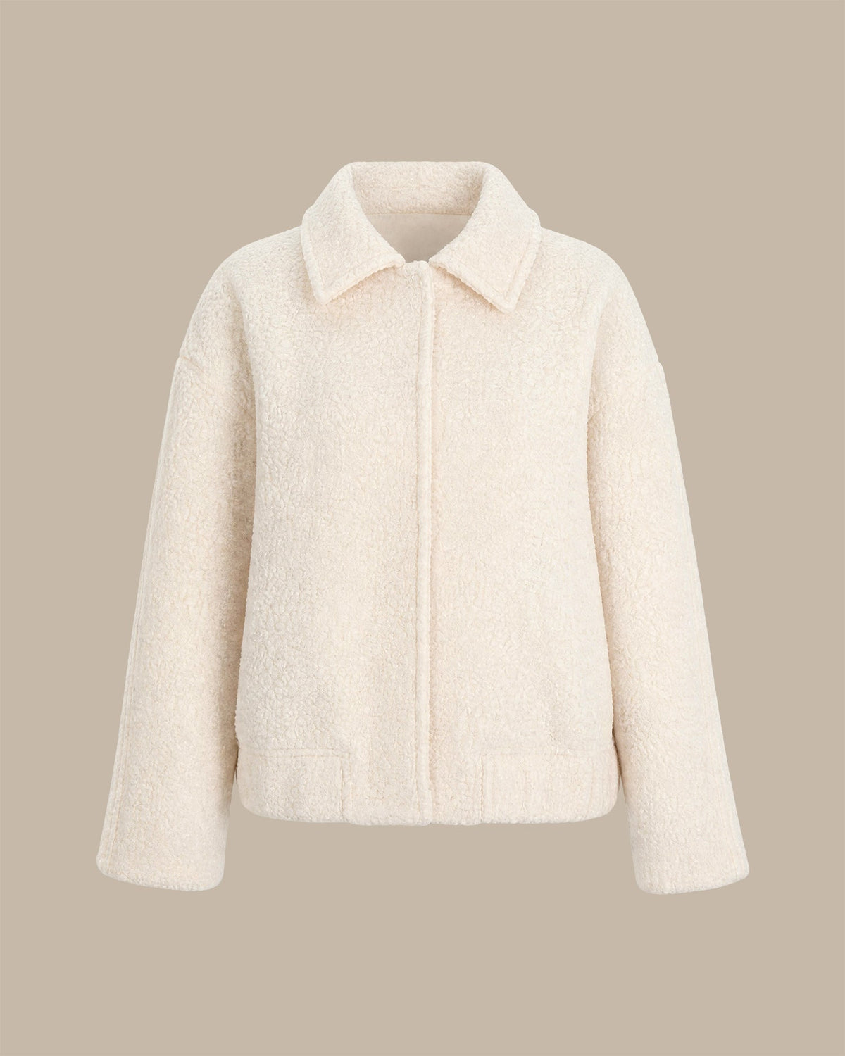 Chaqueta elegante lisa color albaricoque de botonadura sencilla