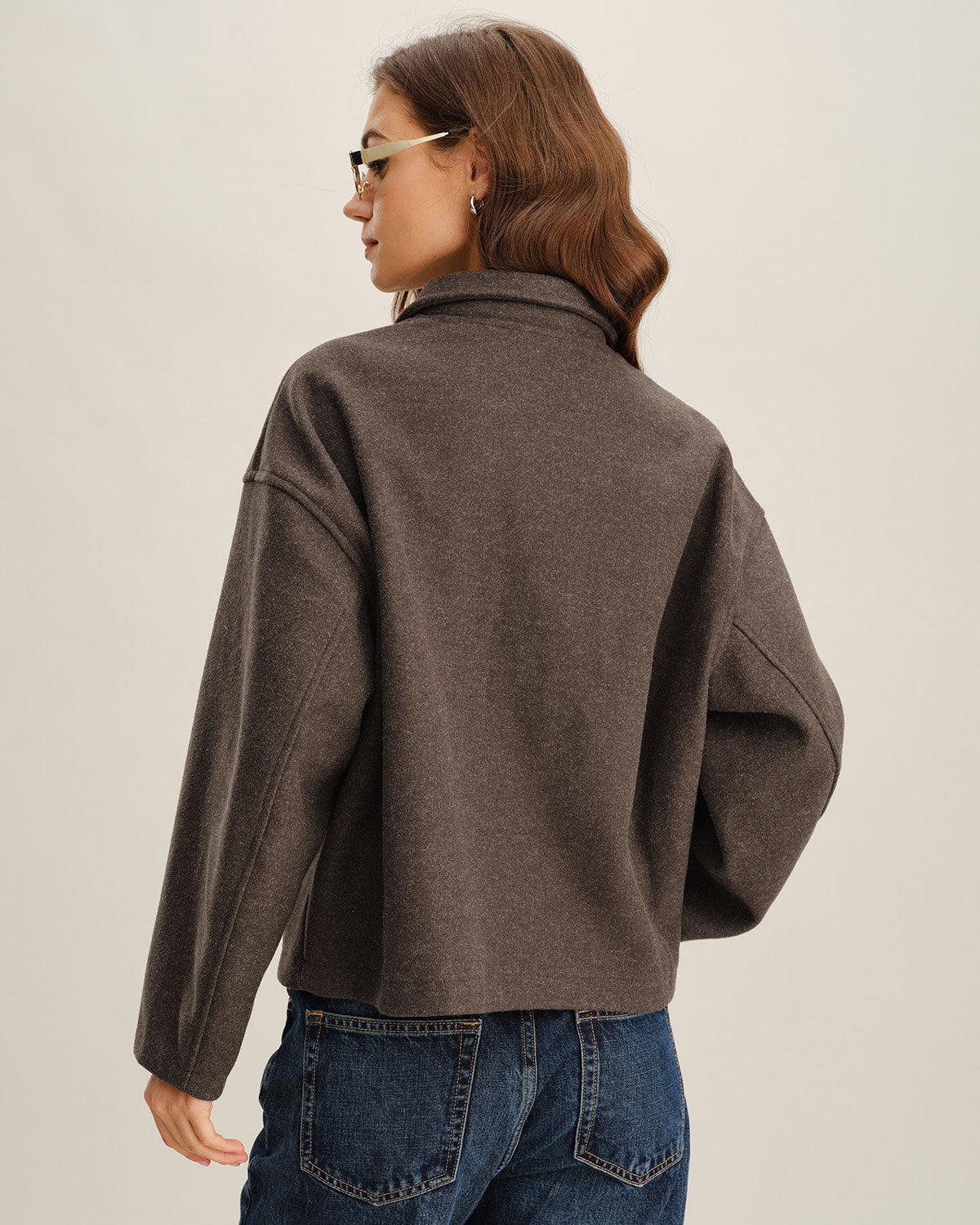 Chaqueta elegante con bolsillos para café