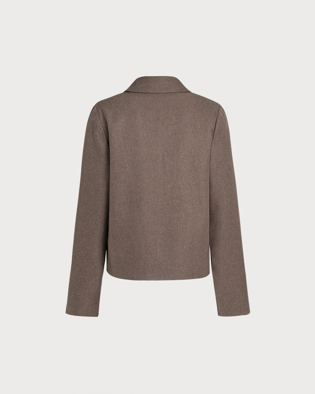 Chaqueta marrón lisa de botonadura sencilla