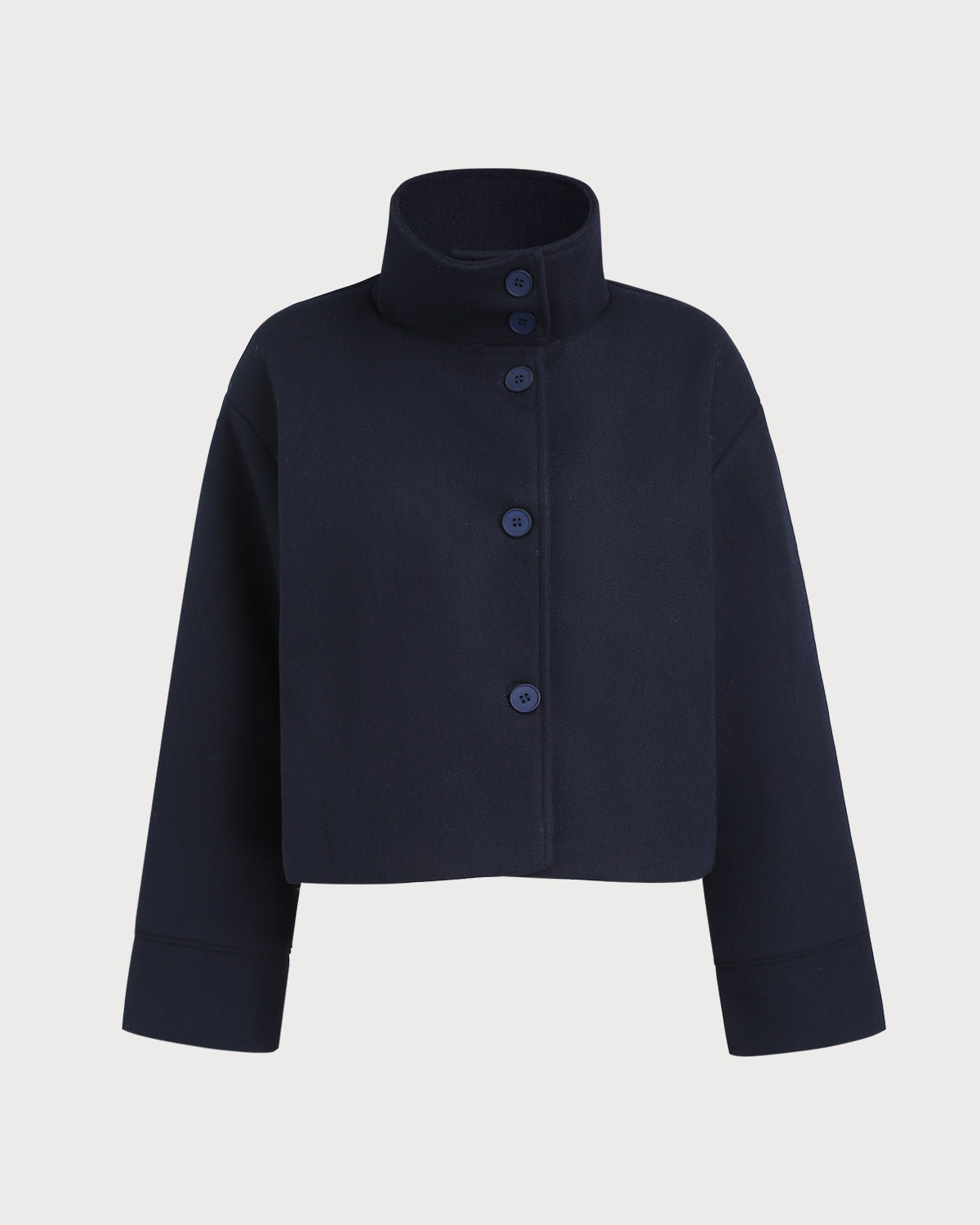 Chaqueta azul elegante de botonadura sencilla y corte relajado