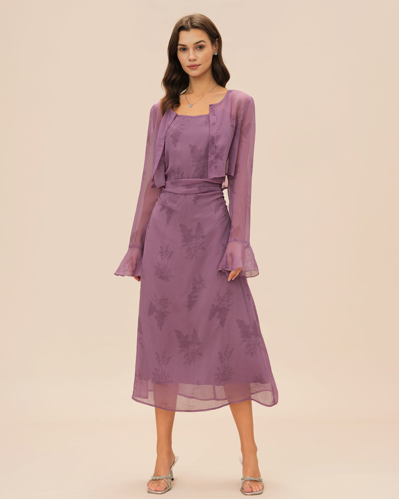 Vestido morado floral