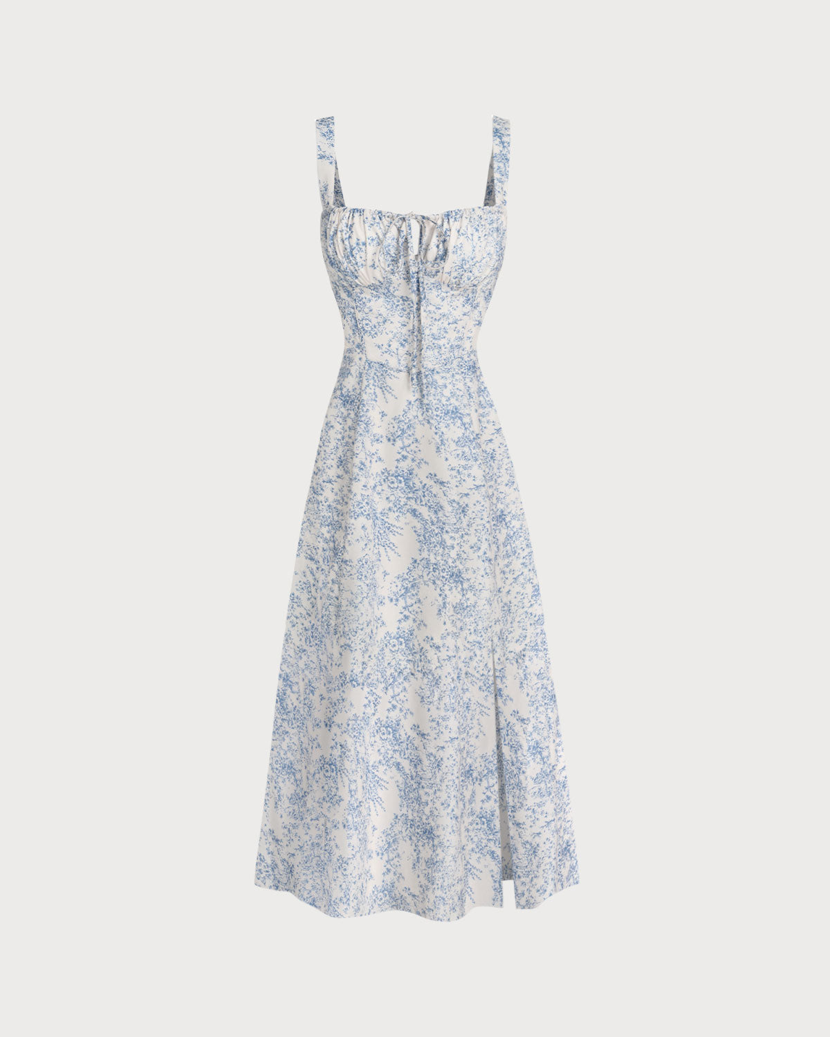 Vestido azul con estampado floral
