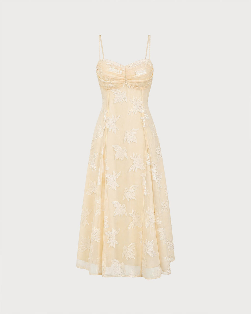Vestido de espalda de jacquard color albaricoque