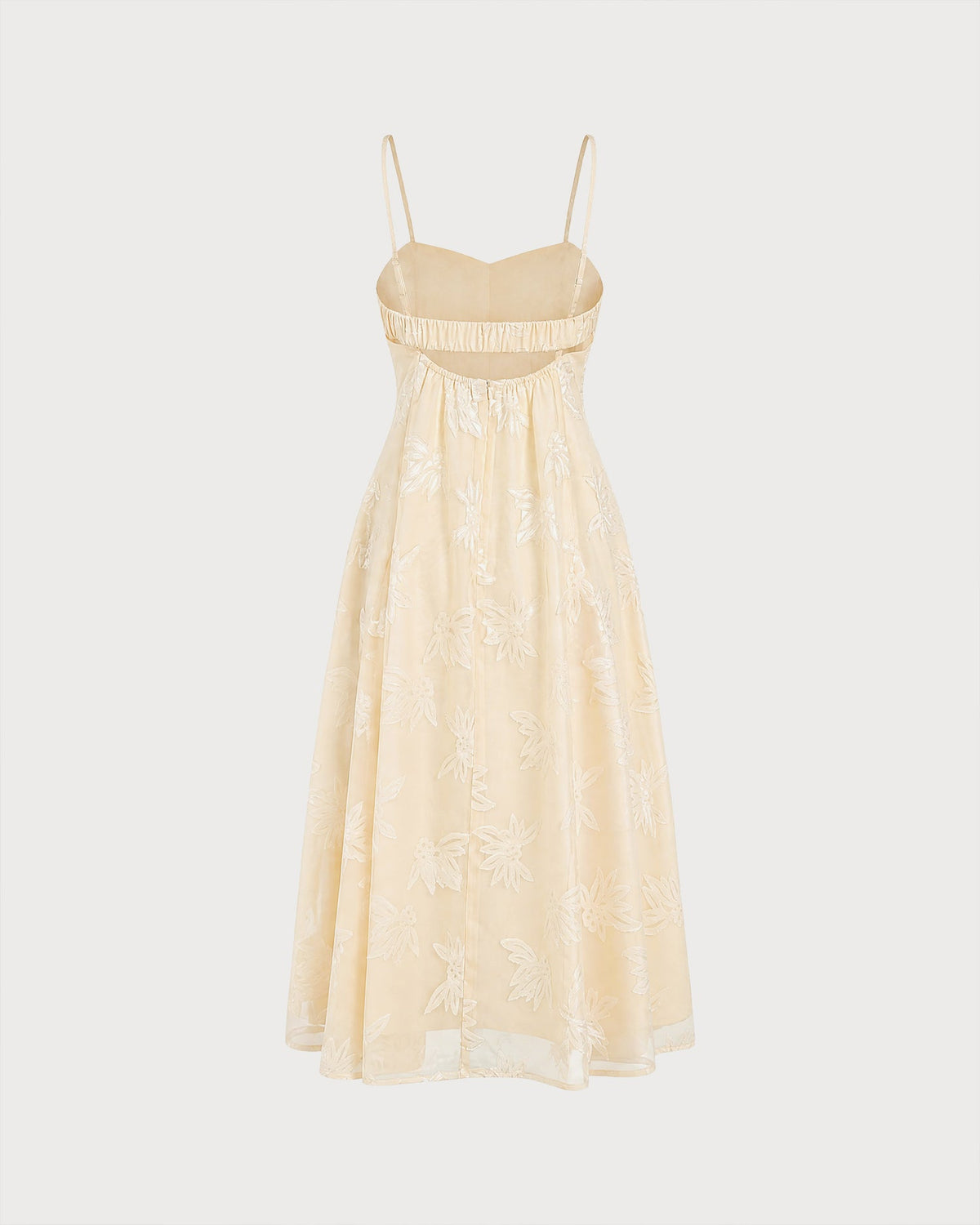 Vestido de espalda de jacquard color albaricoque