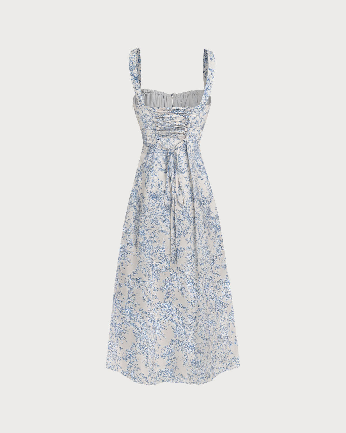 Vestido azul con estampado floral