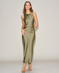 Vestido elegante de satén verde