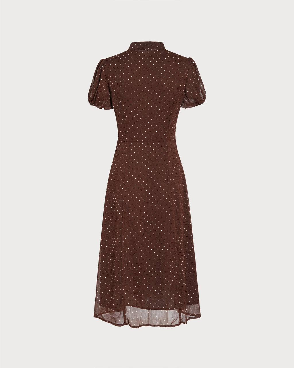Vestido elegante marrón con lunares