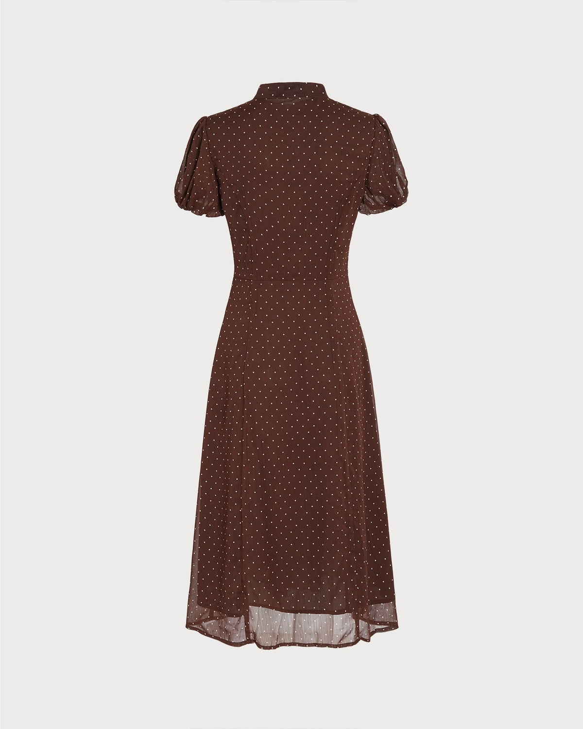 Vestido elegante marrón con lunares