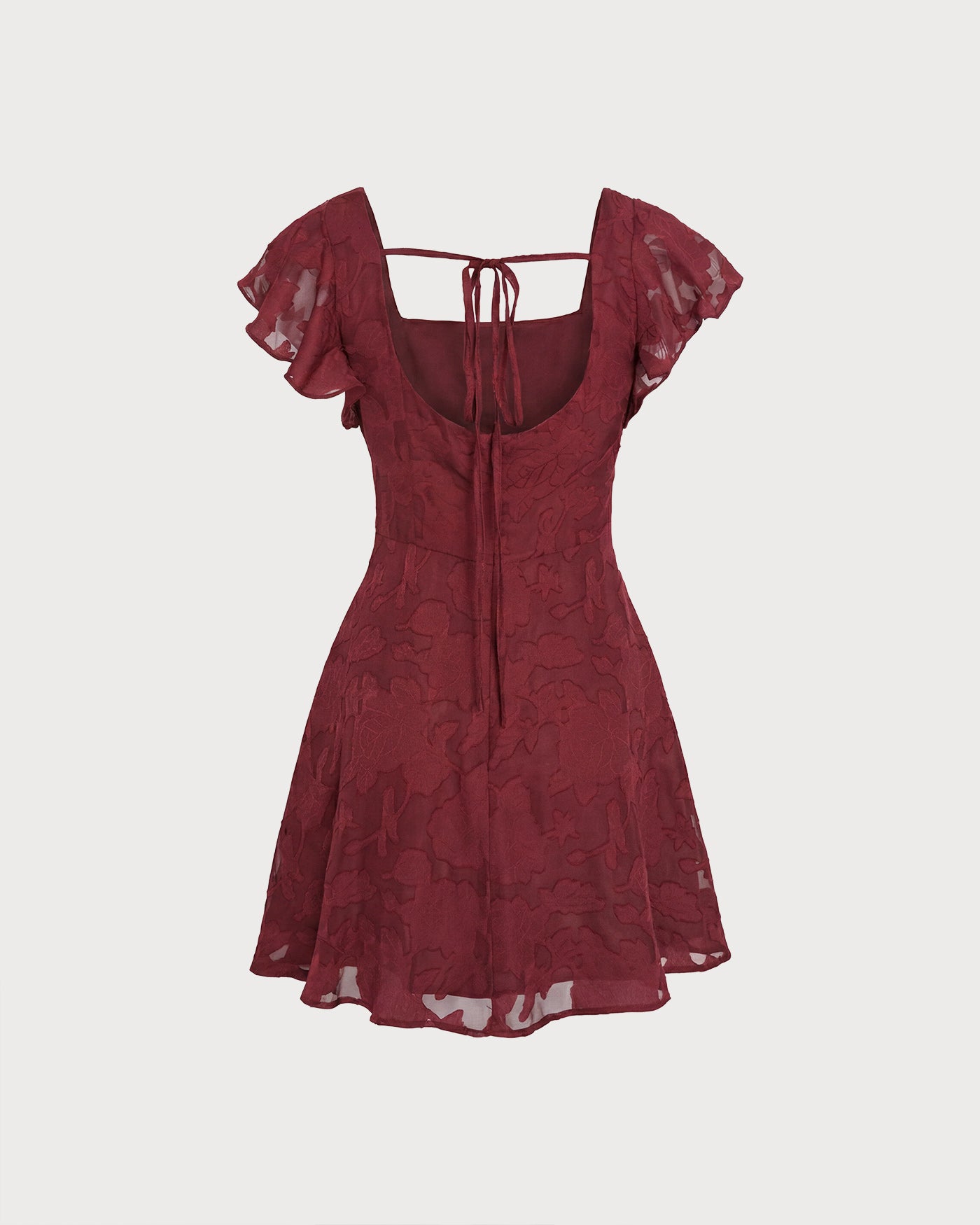 Vestido jacquard vino
