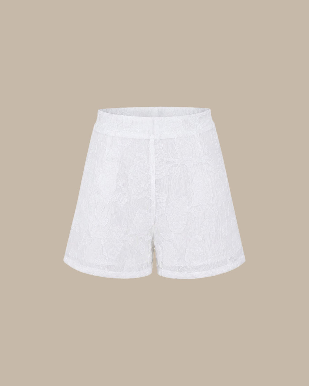 Pantalones cortos blancos de jacquard con bolsillos elegantes
