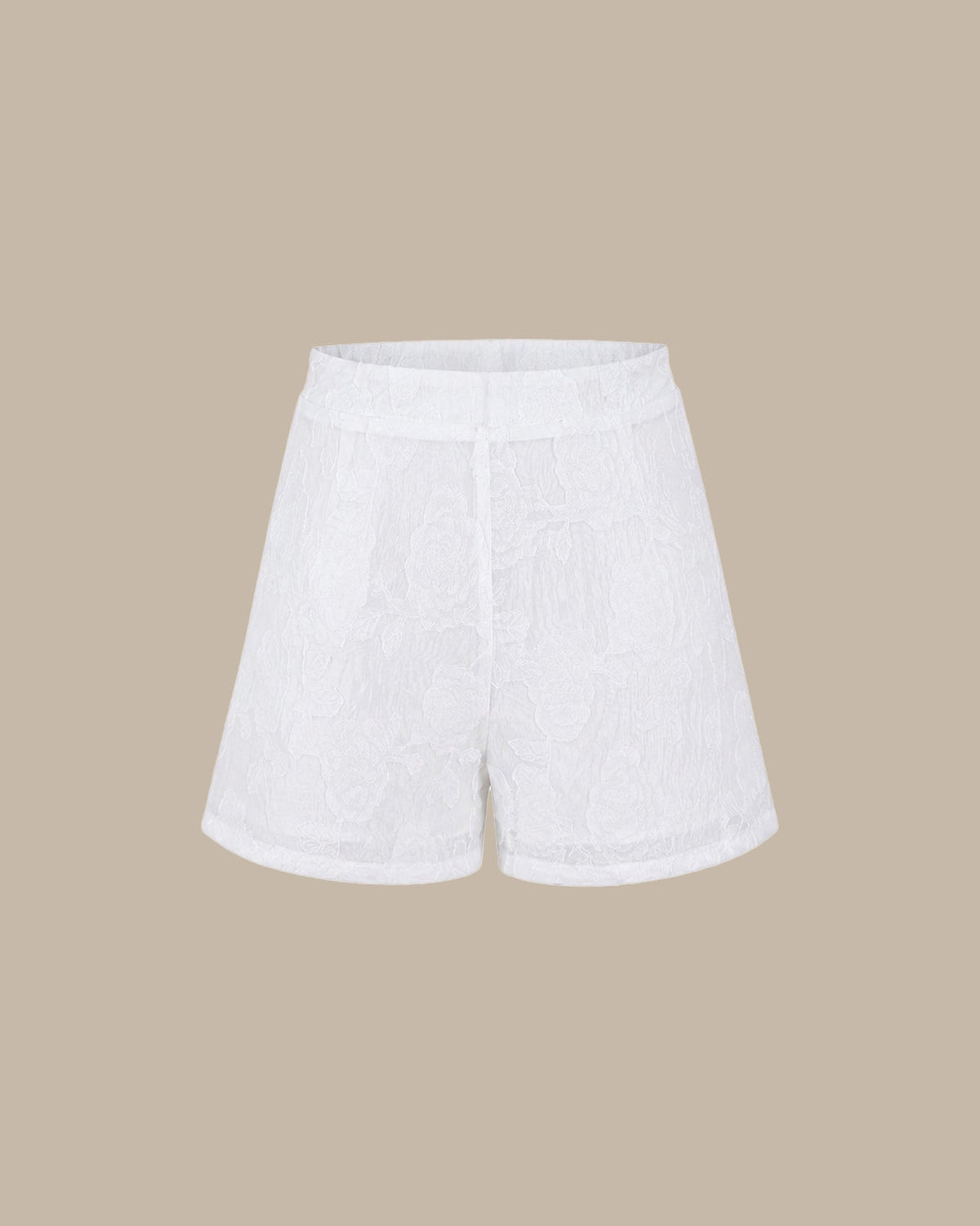 Pantalones cortos blancos de jacquard con bolsillos elegantes