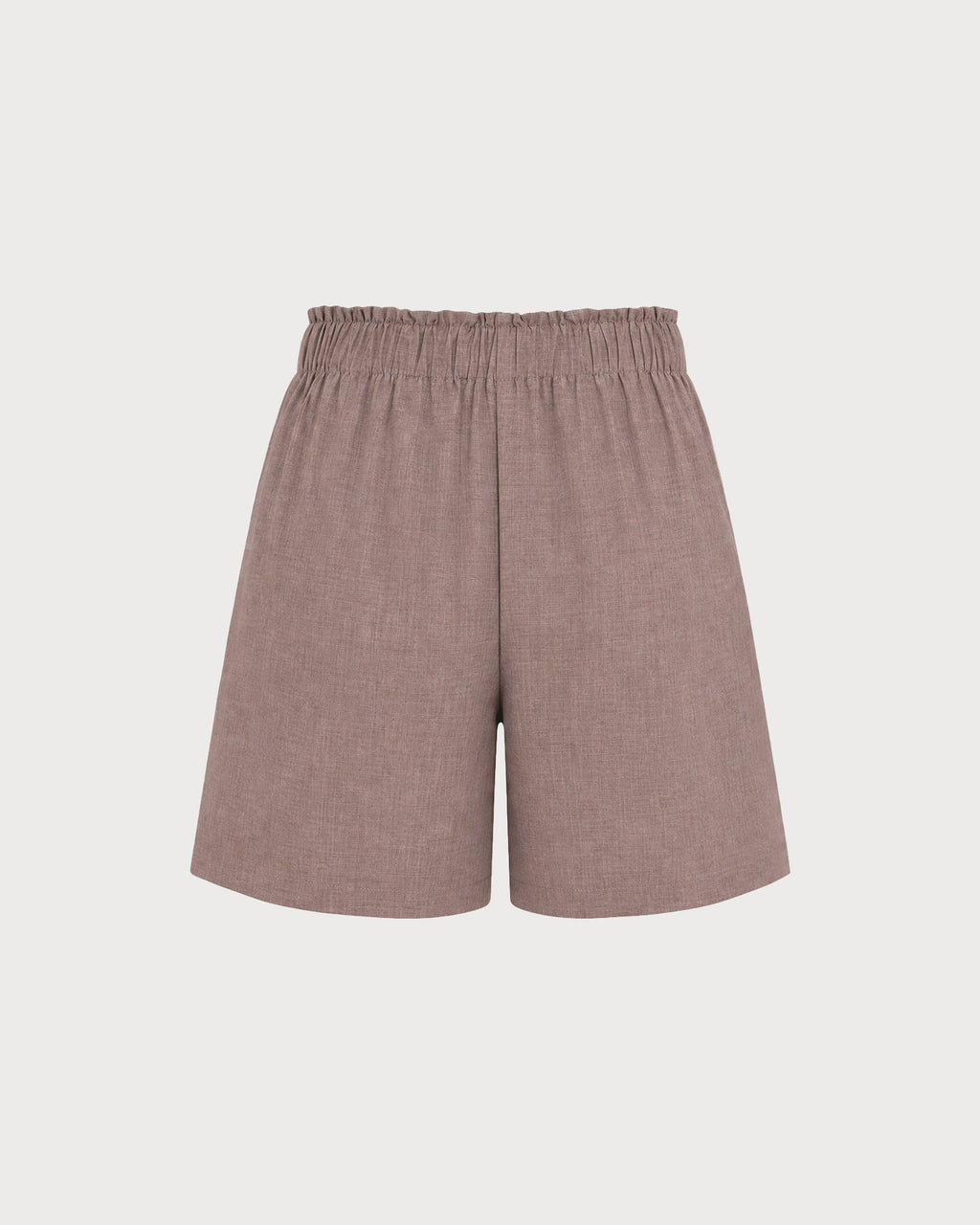 Shorts marrones con cintura elástica y bolsillos