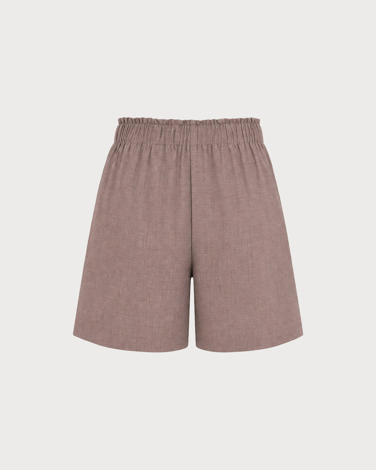 Shorts marrones con cintura elástica y bolsillos