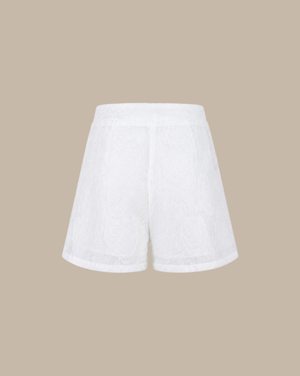 Pantalones cortos blancos de jacquard con bolsillos elegantes