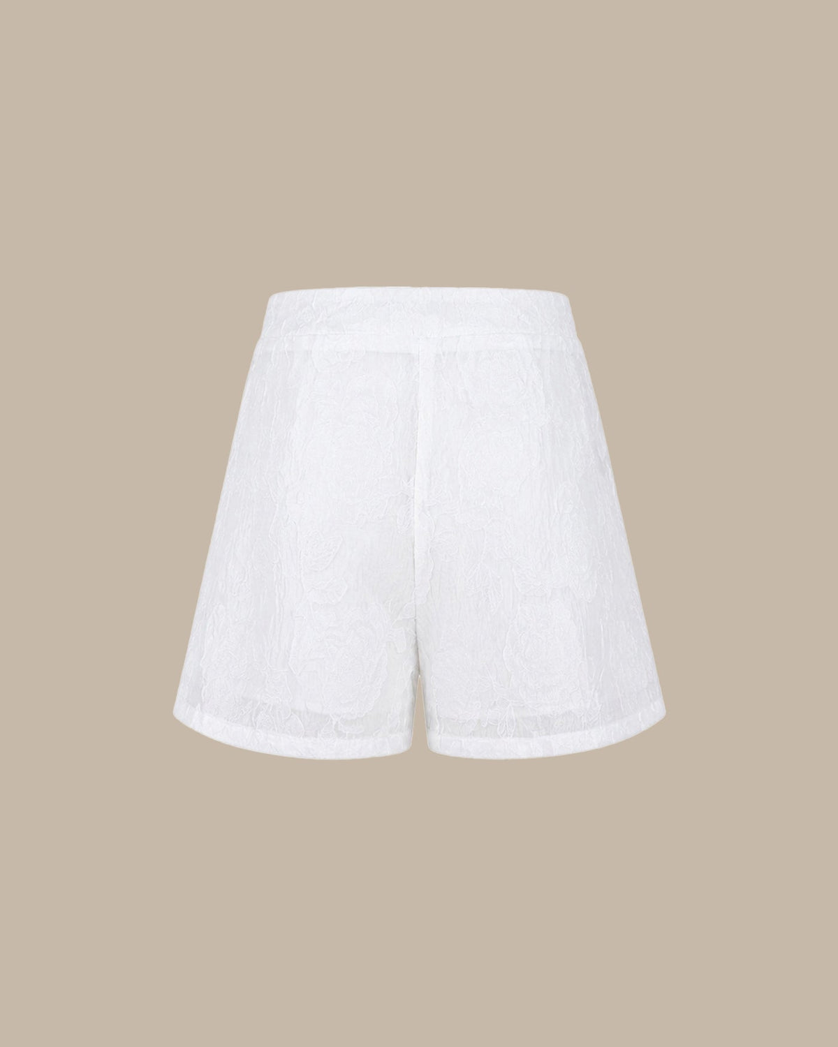 Pantalones cortos blancos de jacquard con bolsillos elegantes