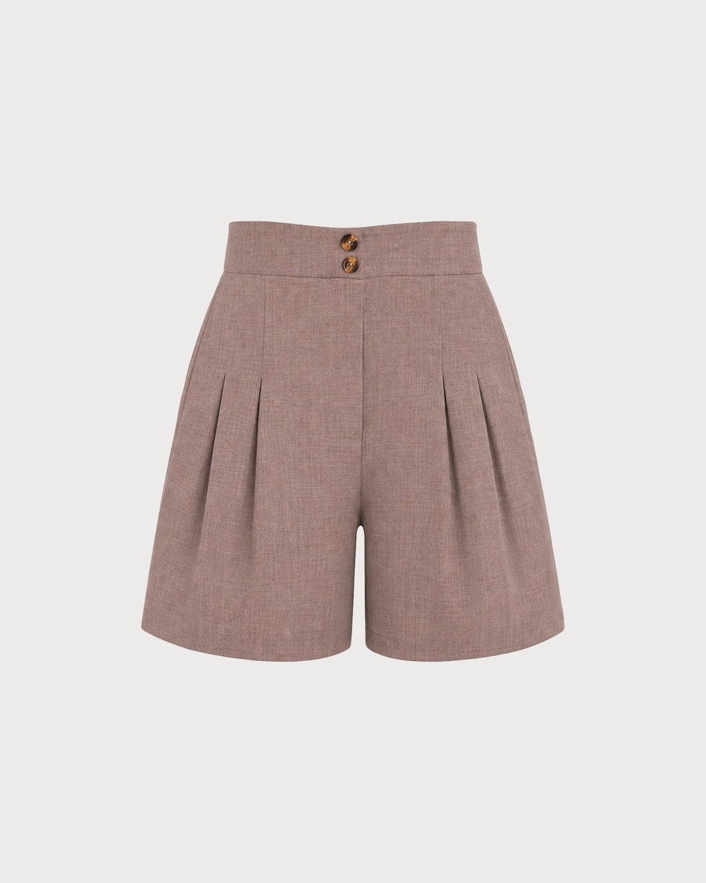 Shorts marrones con cintura elástica y bolsillos