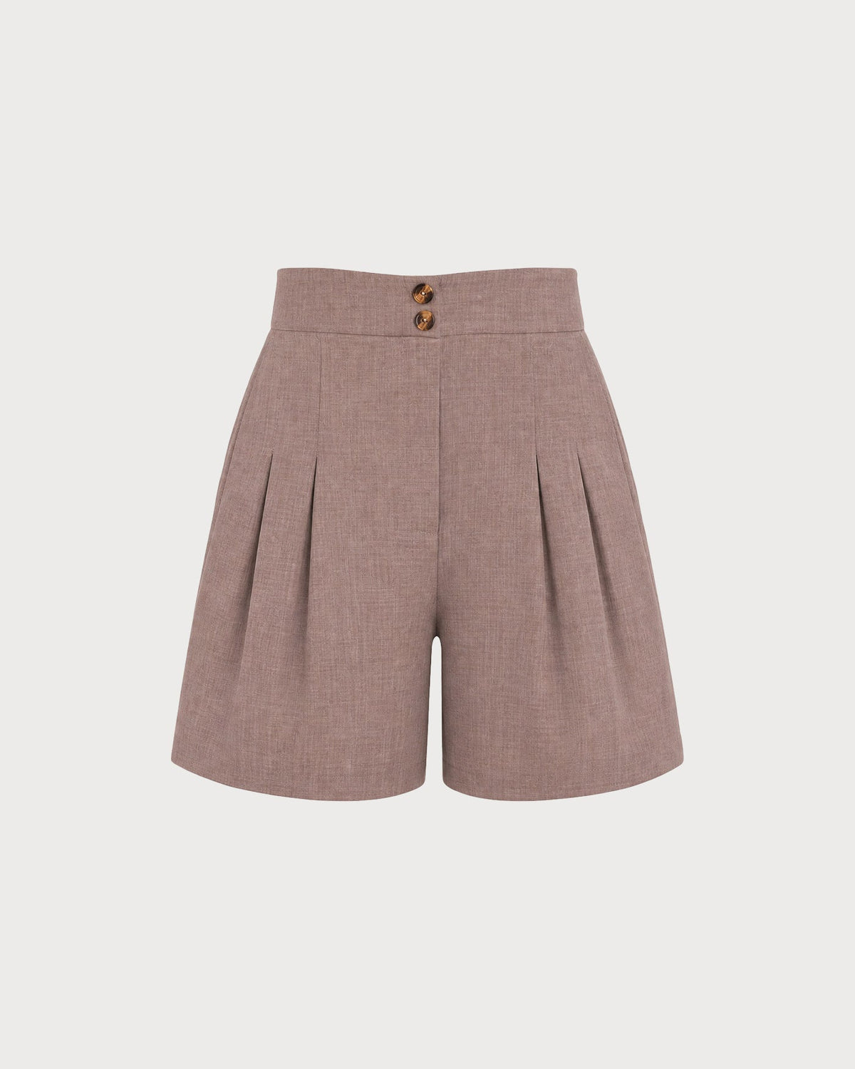 Shorts marrones con cintura elástica y bolsillos
