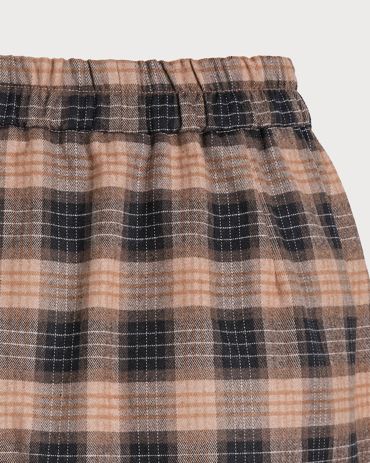Minifalda marrón de cuadros elegante con cintura elástica cómoda