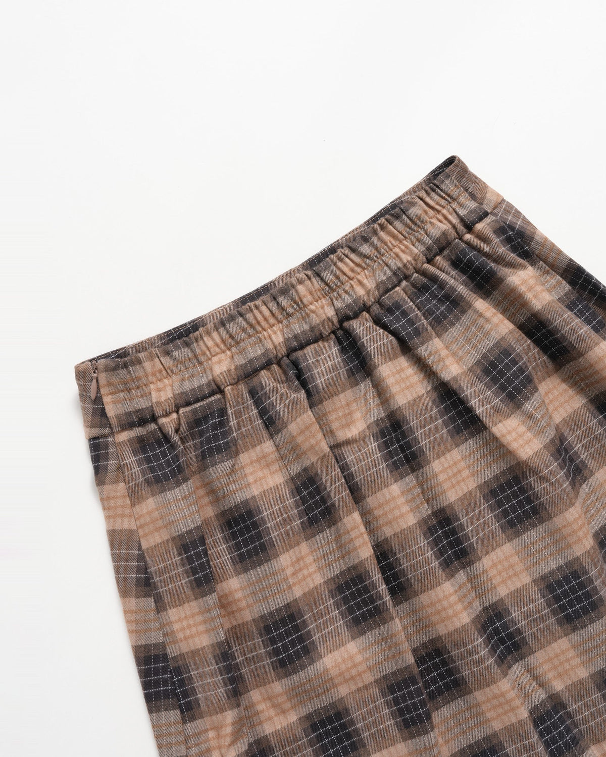 Minifalda marrón de cuadros elegante con cintura elástica cómoda