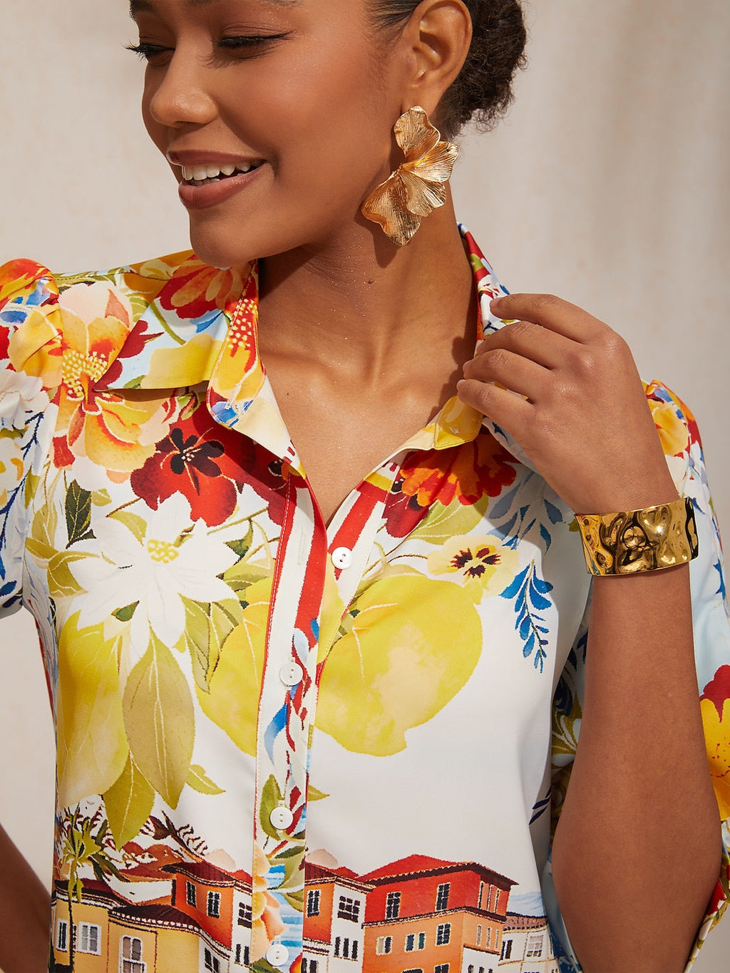 Vestido camisero floral