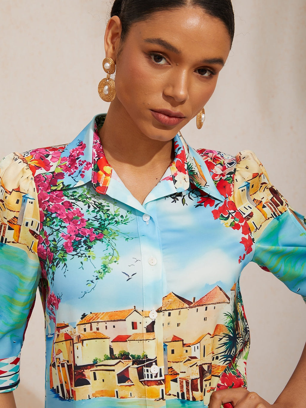 Vestido camisero floral